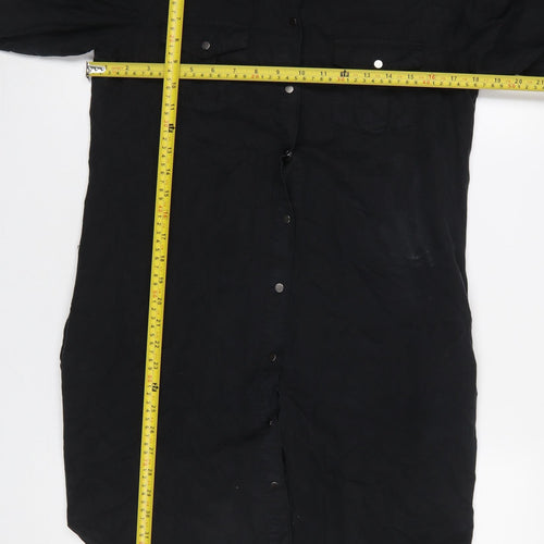 Vero Moda Women Black Shirt Dress Small Long Sleeve Lyocell
