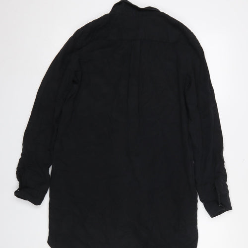 Vero Moda Women Black Shirt Dress Small Long Sleeve Lyocell