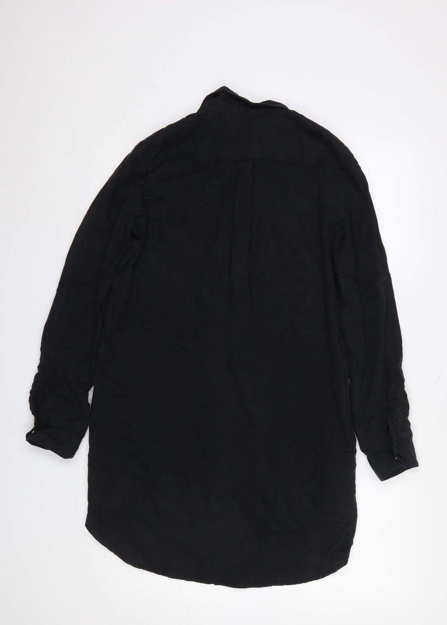 Vero Moda Women Black Shirt Dress Small Long Sleeve Lyocell