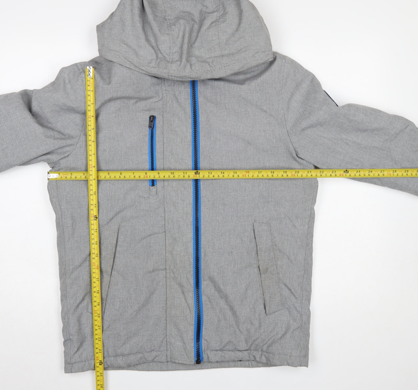 Jack & Jones Men's Grey Hooded Windbreaker Jacket Size M