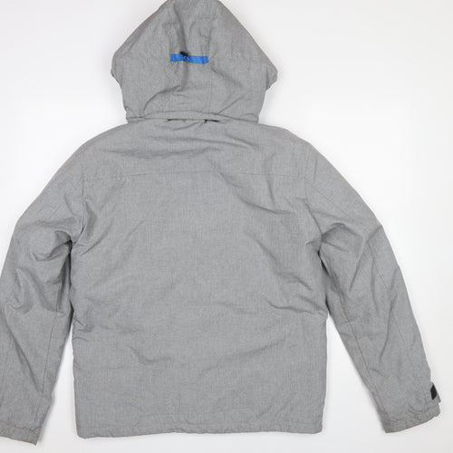Jack & Jones Men's Grey Hooded Windbreaker Jacket Size M