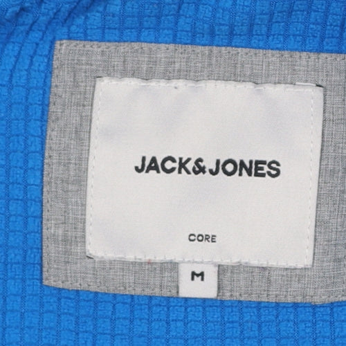Jack & Jones Men's Grey Hooded Windbreaker Jacket Size M