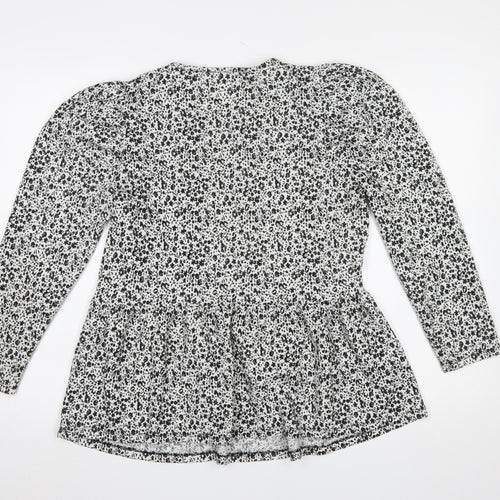 Dunnes Stores Women’s Black Floral Long Sleeve Tunic Blouse Size 12