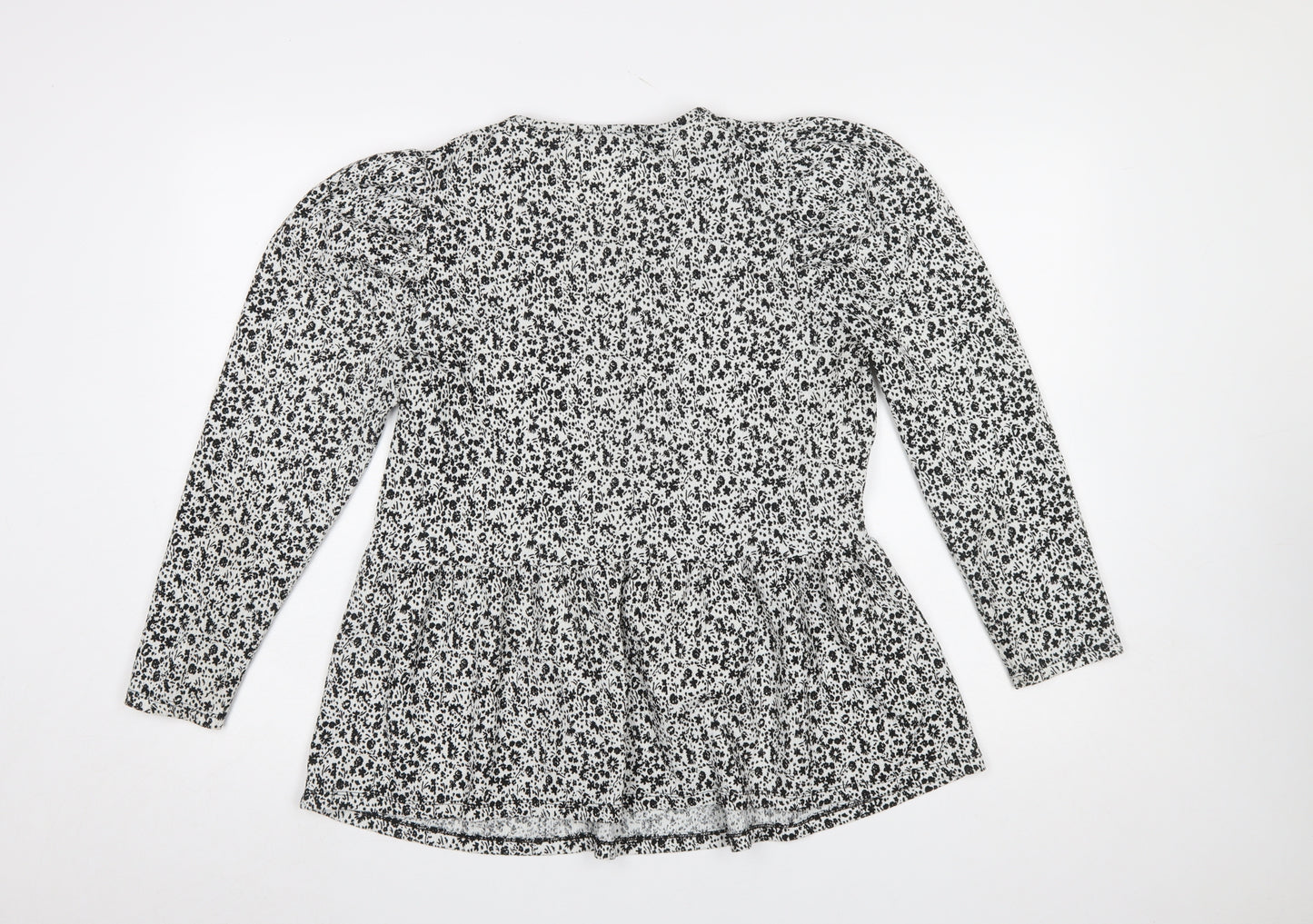 Dunnes Stores Women’s Black Floral Long Sleeve Tunic Blouse Size 12