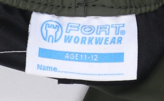 Fort Workwear Boys Green 11-12 Years Waterproof Rain Trousers