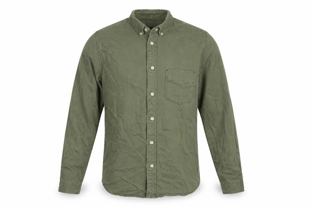 Zara Men’s Green Slim Fit Button-Down Long Sleeve Casual Shirt Size S