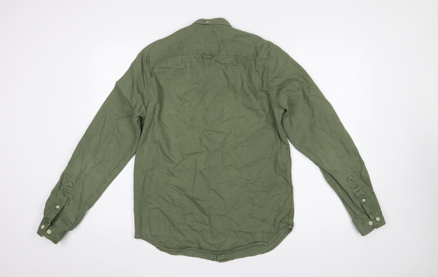 Zara Men’s Green Slim Fit Button-Down Long Sleeve Casual Shirt Size S