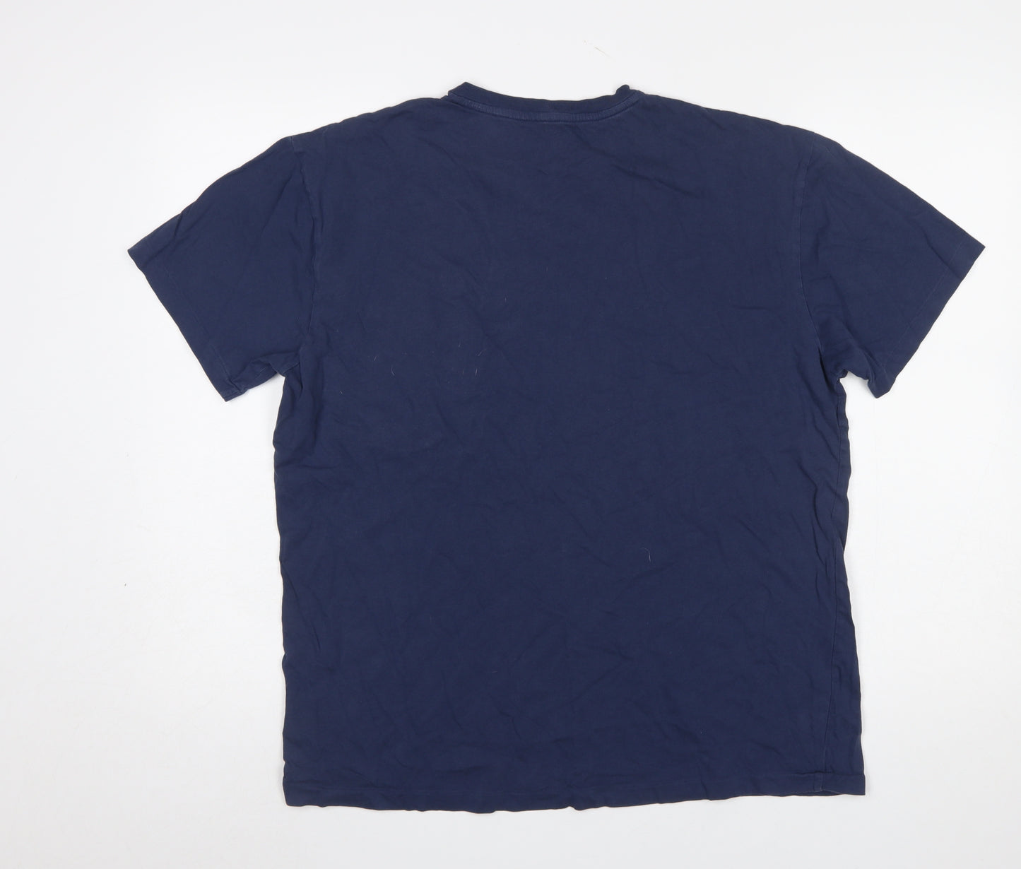 Ralph Lauren Men's Blue Cotton V-Neck Short Sleeve T-Shirt M