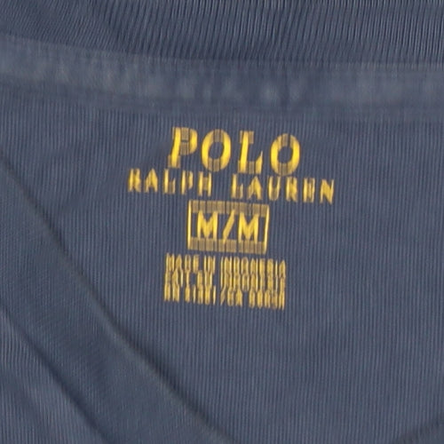 Ralph Lauren Men's Blue Cotton V-Neck Short Sleeve T-Shirt M