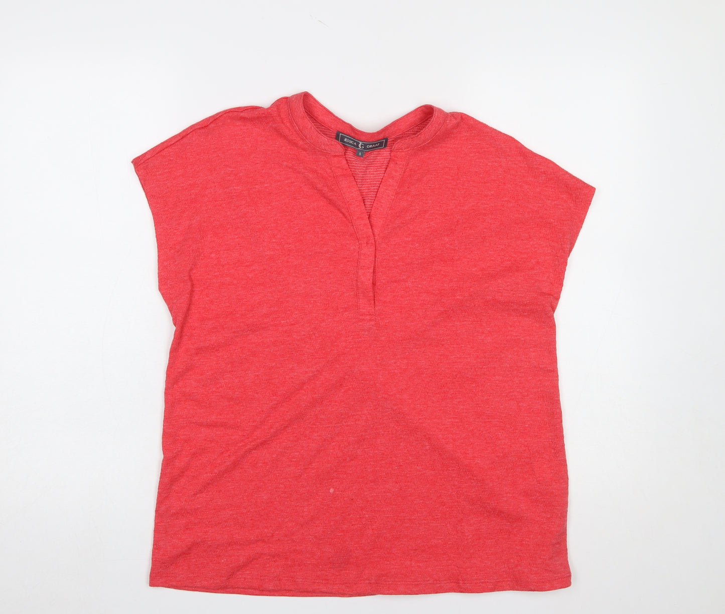 Jessica Graaf Women's Red Basic V-Neck Jersey T-Shirt Size S