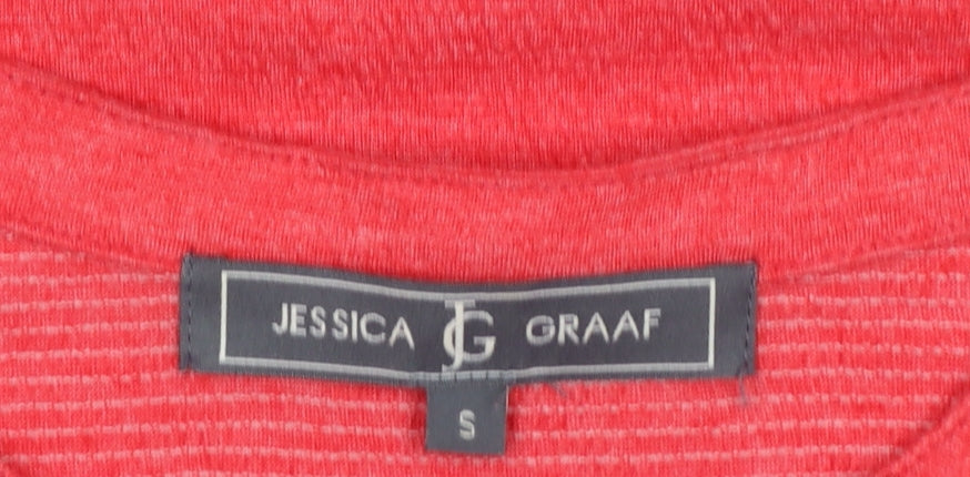 Jessica Graaf Women's Red Basic V-Neck Jersey T-Shirt Size S
