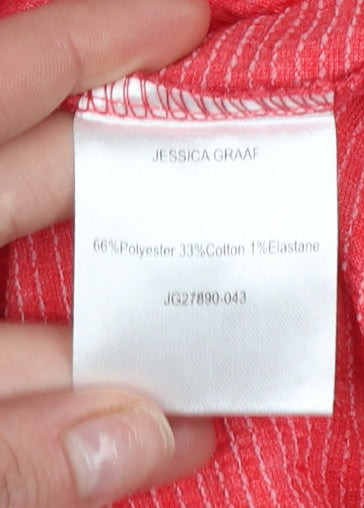 Jessica Graaf Women's Red Basic V-Neck Jersey T-Shirt Size S