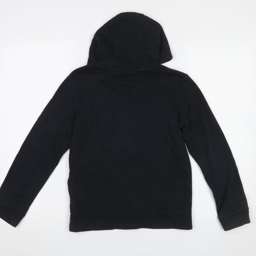 Nike Boys Black Full Zip Hoodie M 137-147cm Cotton Blend Zip Pockets