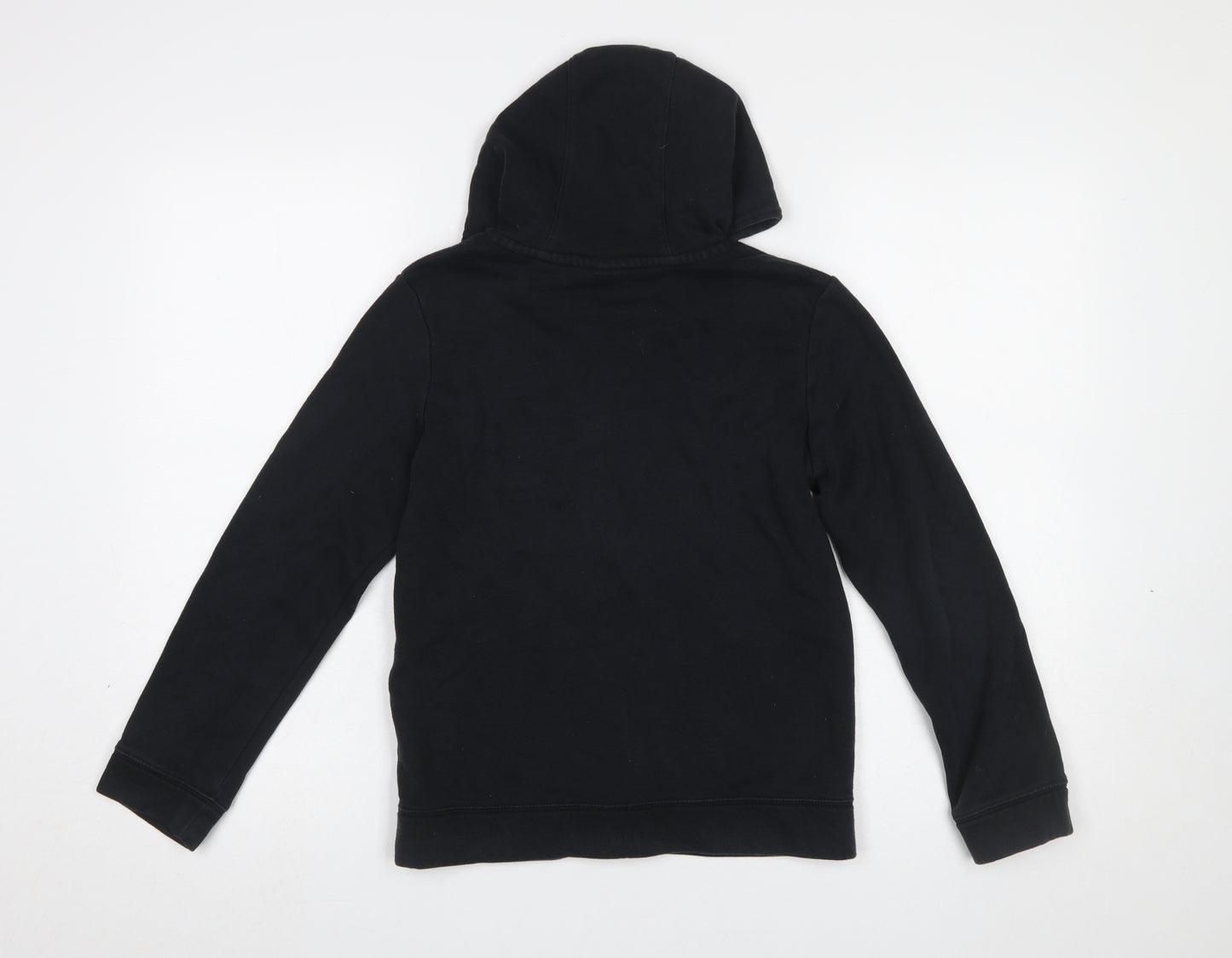 Nike Boys Black Full Zip Hoodie M 137-147cm Cotton Blend Zip Pockets