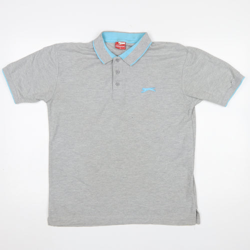 Slazenger Men's Grey Polo Shirt Size M Regular Fit Casual Sportswear