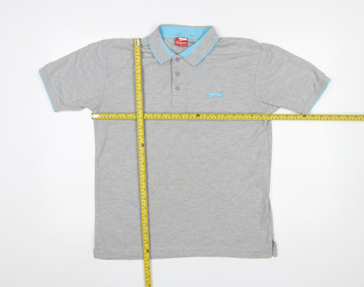 Slazenger Men's Grey Polo Shirt Size M Regular Fit Casual Sportswear