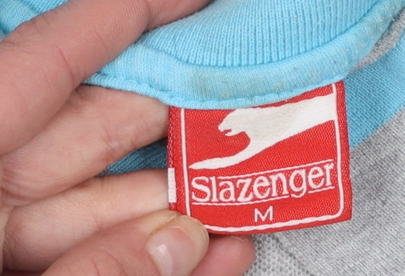 Slazenger Men's Grey Polo Shirt Size M Regular Fit Casual Sportswear