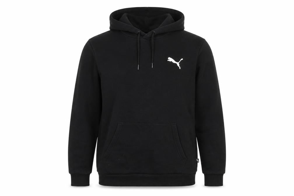 Front view of Puma Men's Black Pullover Hoodie Medium Regular Fit Sportswear