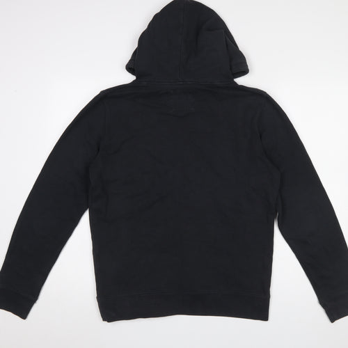 Hollister Mens Black Small Pullover Hoodie Fleece Logo Sweatshirt