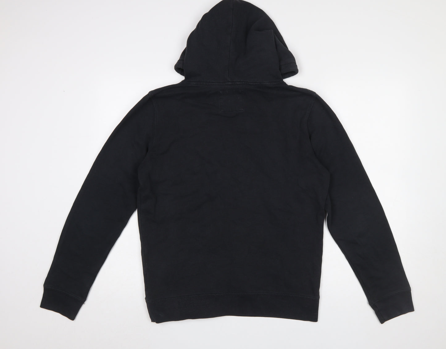 Hollister Mens Black Small Pullover Hoodie Fleece Logo Sweatshirt