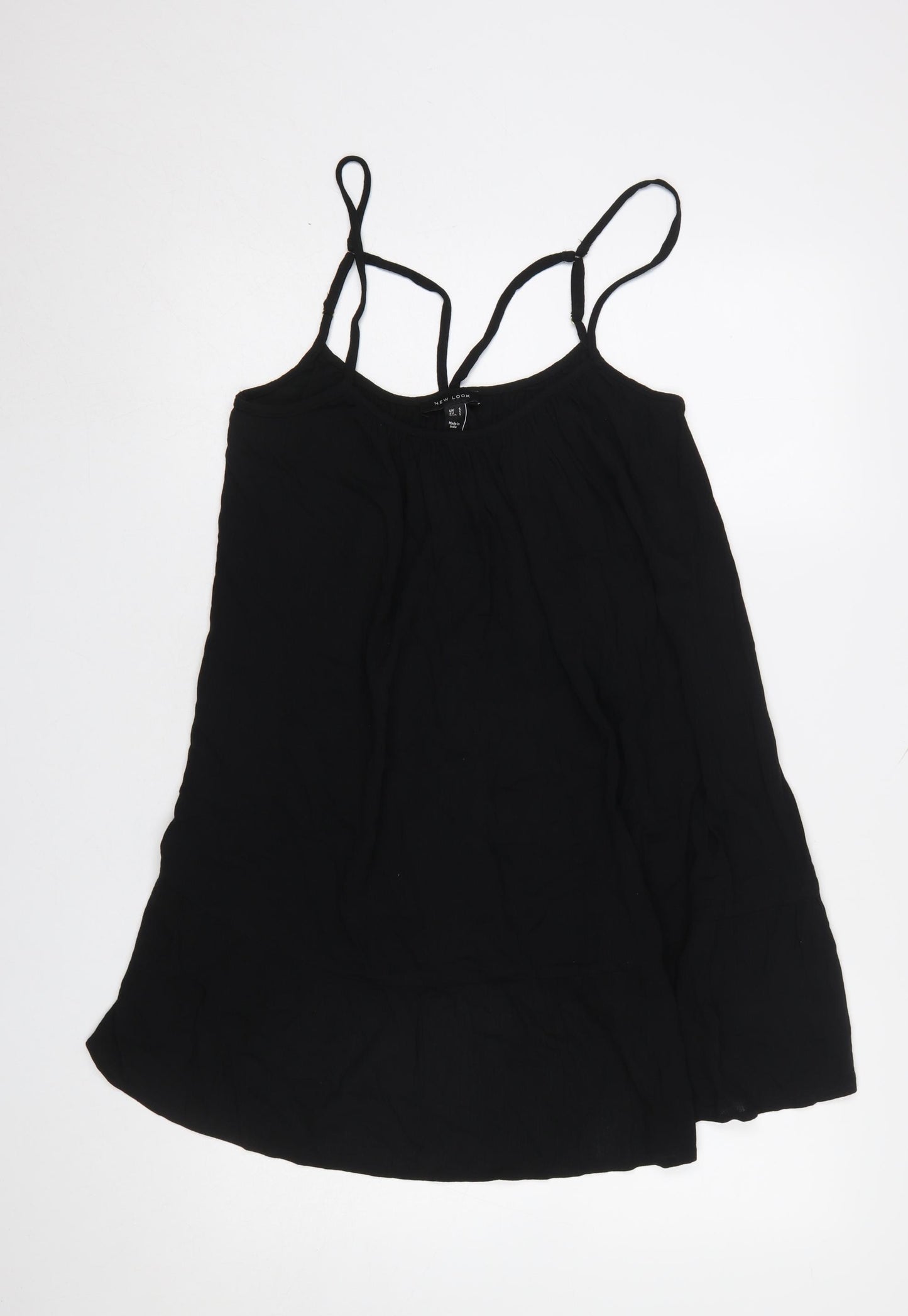 New Look Women’s Black Strappy Sleeveless Short Slip Dress Size S