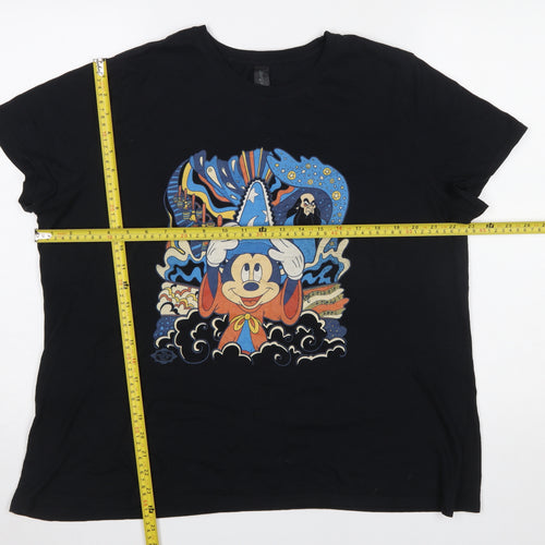 Disney Gildan Women’s Black XL Graphic T-Shirt Mickey Fantasia 100% Cotton