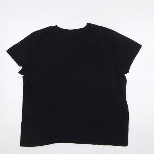 Disney Gildan Women’s Black XL Graphic T-Shirt Mickey Fantasia 100% Cotton