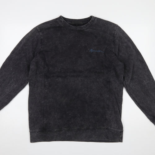 Mennace Men's Black Cotton Crew Neck Sweatshirt Size S Regular Fit