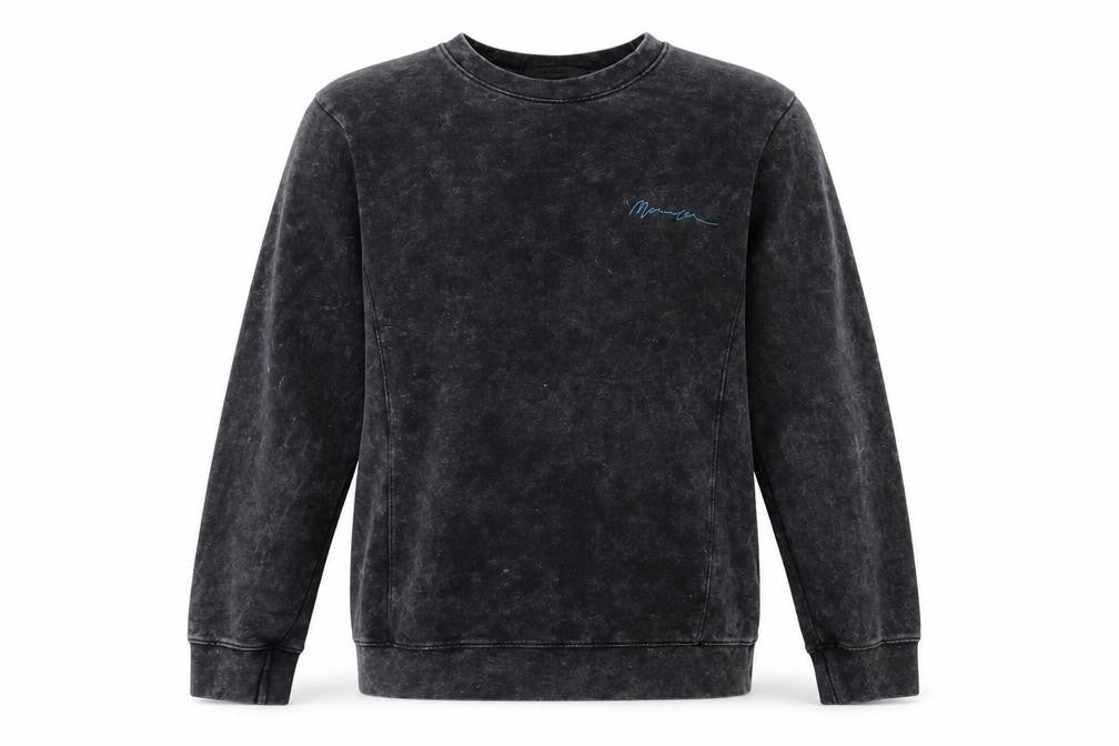 Front view of Mennace Men's Black Cotton Crew Neck Sweatshirt, size S, Regular Fit