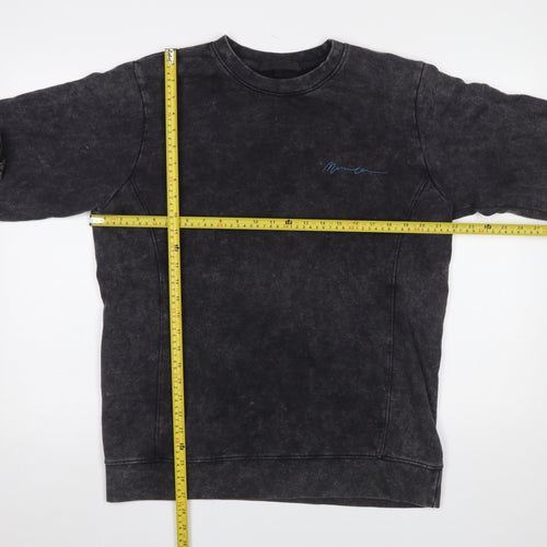 Mennace Men's Black Cotton Crew Neck Sweatshirt Size S Regular Fit