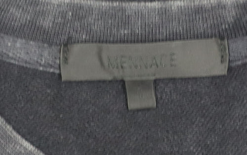 Mennace Men's Black Cotton Crew Neck Sweatshirt Size S Regular Fit