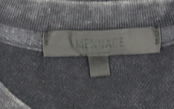 Mennace Men's Black Cotton Crew Neck Sweatshirt Size S Regular Fit