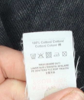 Mennace Men's Black Cotton Crew Neck Sweatshirt Size S Regular Fit