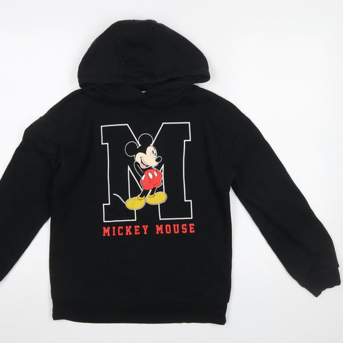 Disney at Primark Girls Black Mickey Mouse Pullover Hoodie 11-12 Years