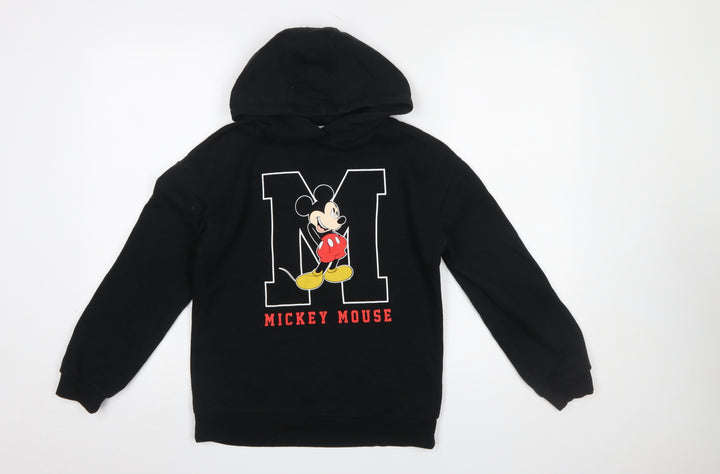 Disney at Primark Girls Black Mickey Mouse Pullover Hoodie 11-12 Years