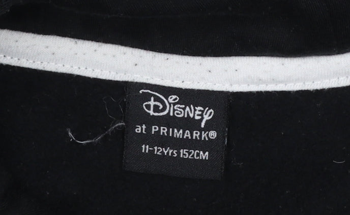 Disney at Primark Girls Black Mickey Mouse Pullover Hoodie 11-12 Years