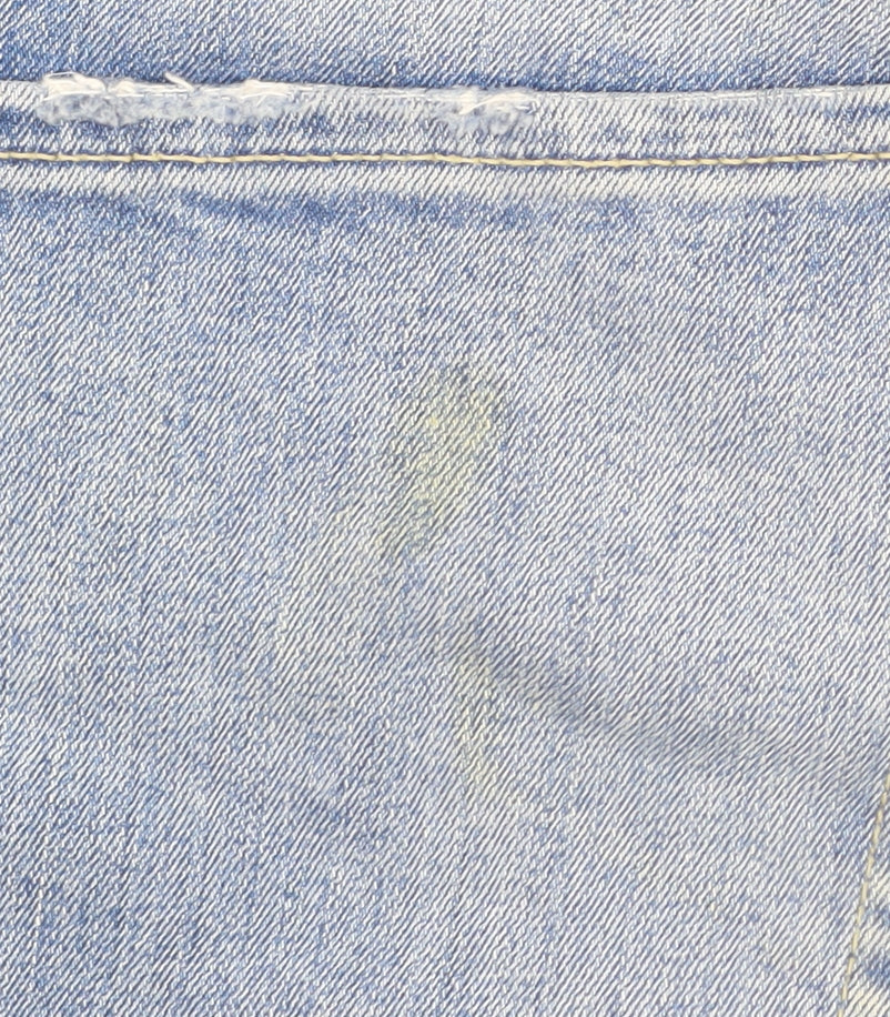 Topman Men's Blue Distressed Denim Slim Shorts Size W32