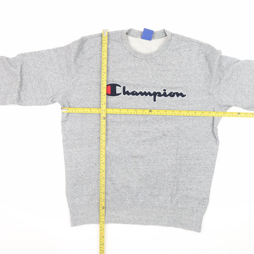 Champion Men's Grey XL Pullover Crew Neck Logo Sweatshirt