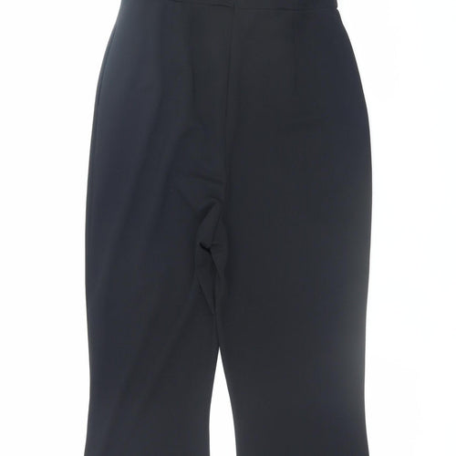 Girl in Mind Black Sleeveless Jumpsuit UK 10 Flared Leg Zip Back