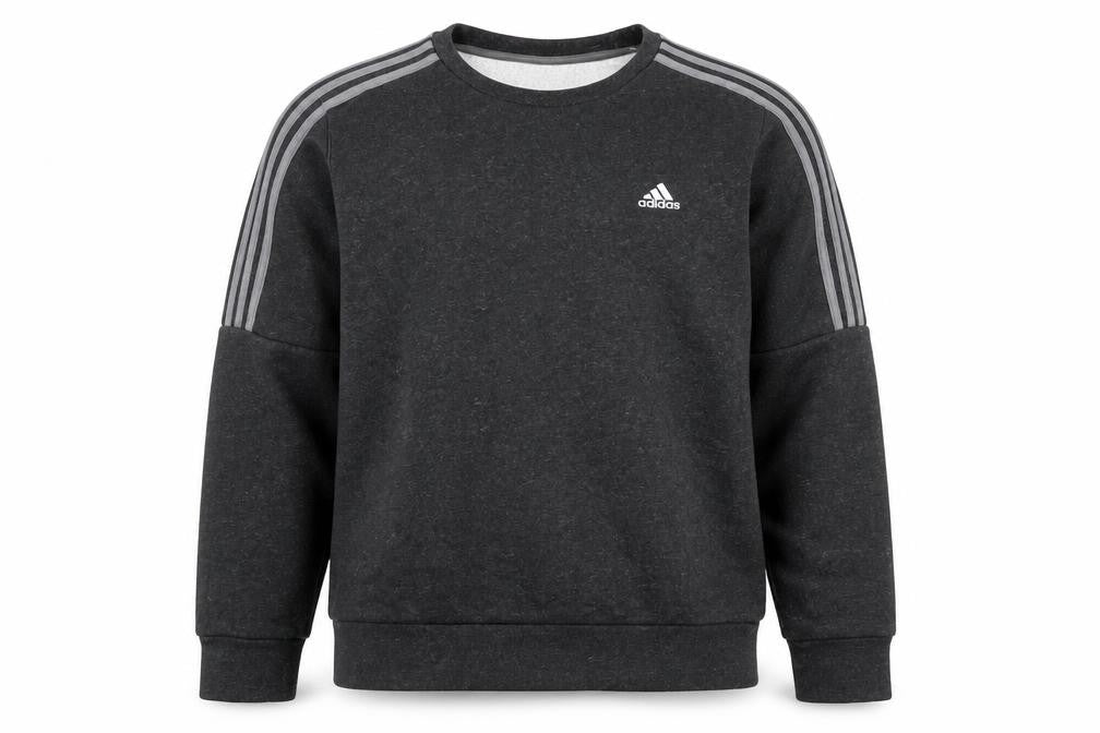 Front view of Adidas Men's Black Pullover Sweatshirt M Regular Fit Sportswear
