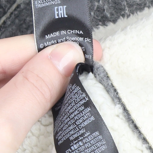 Marks and Spencer Women Grey Wool Blend Hooded Overcoat Size 18