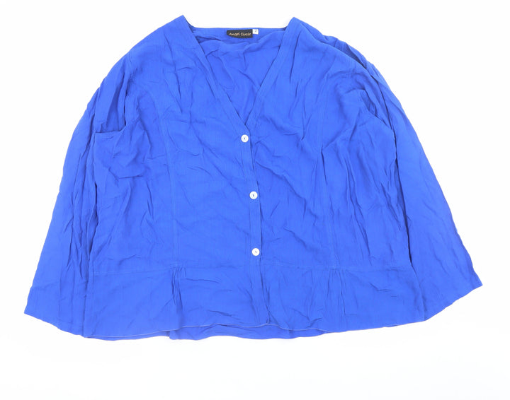 Angel Circle Womens Blue Viscose Tunic Blouse Size 12