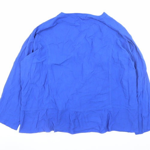 Angel Circle Womens Blue Viscose Tunic Blouse Size 12