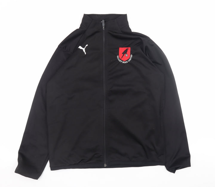 Puma Men’s Black Football Training Track Jacket L Full Zip Polyester
