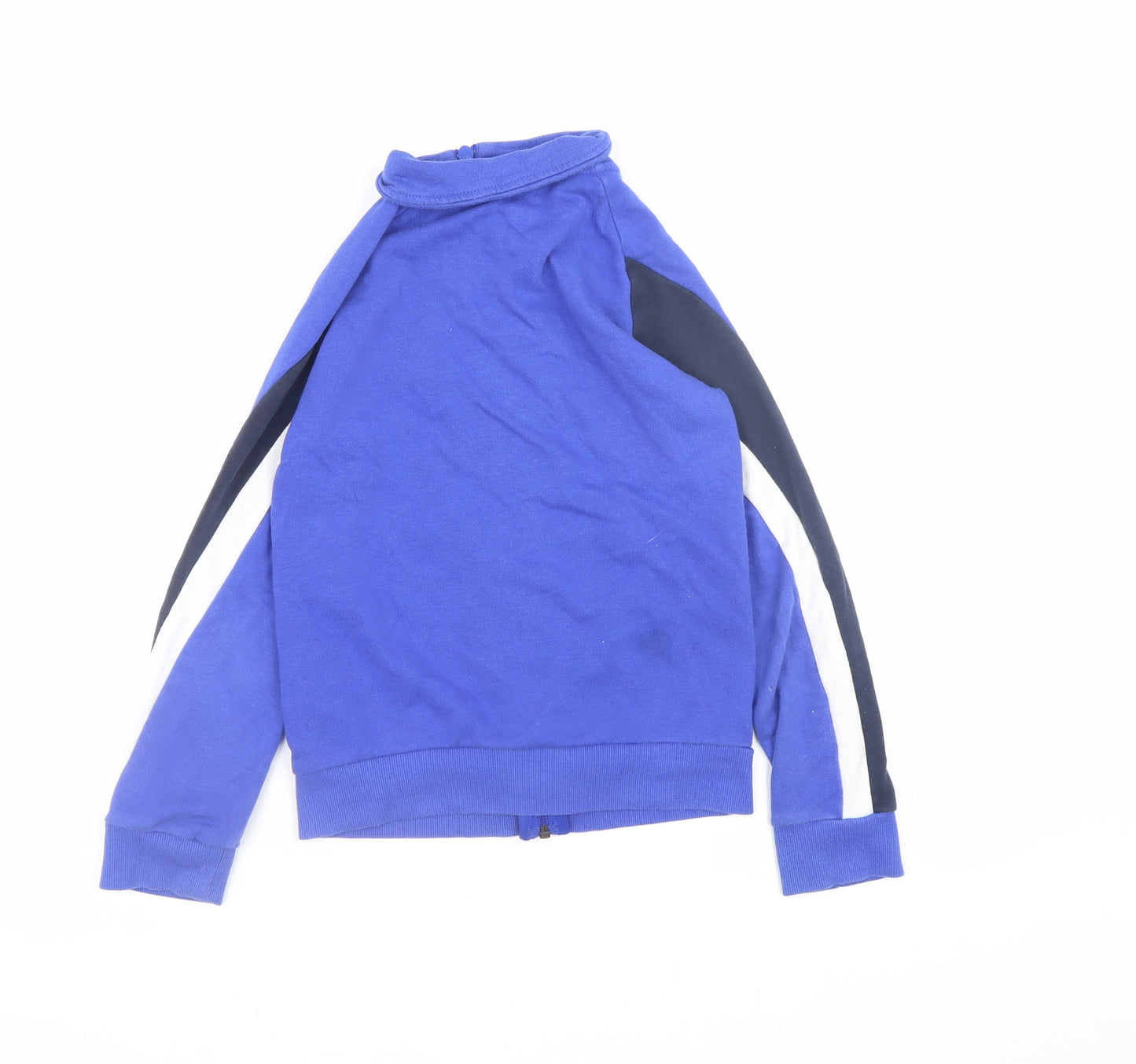 Adidas Boys Blue Full Zip Sweatshirt 7-8 Years Logo Sports Top