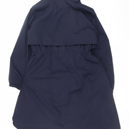 Virgo Boutique Women Blue Hooded Long Parka Coat Size 10