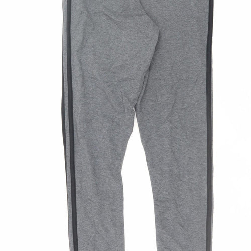 Adidas Womens Grey Small Ankle Leggings Stretch Cotton Blend