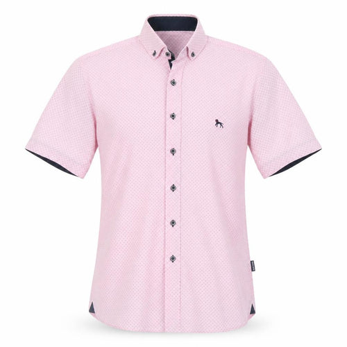 Bewley Ritch Men's Pink Slim Fit Short Sleeve Button-Up Shirt S