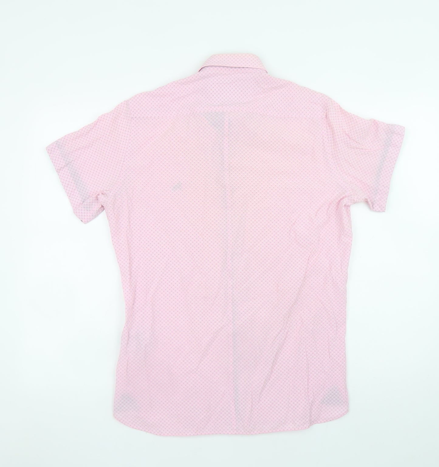 Bewley Ritch Men's Pink Slim Fit Short Sleeve Button-Up Shirt S