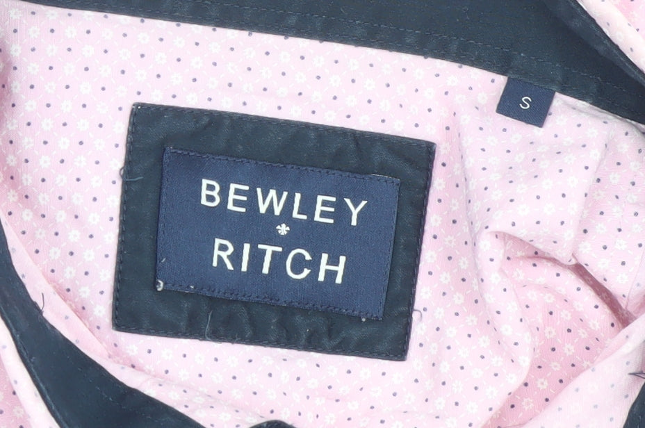 Bewley Ritch Men's Pink Slim Fit Short Sleeve Button-Up Shirt S